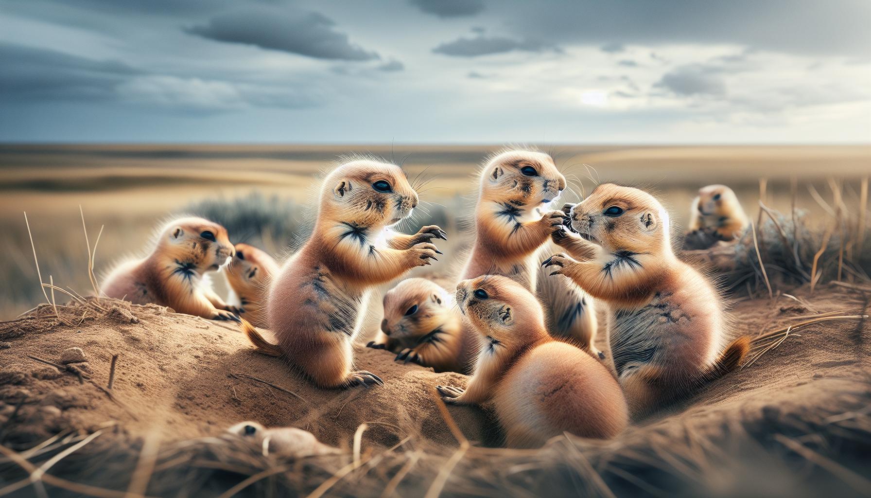 Behavior of Prairie Dog Babies: Social and Playful Interactions