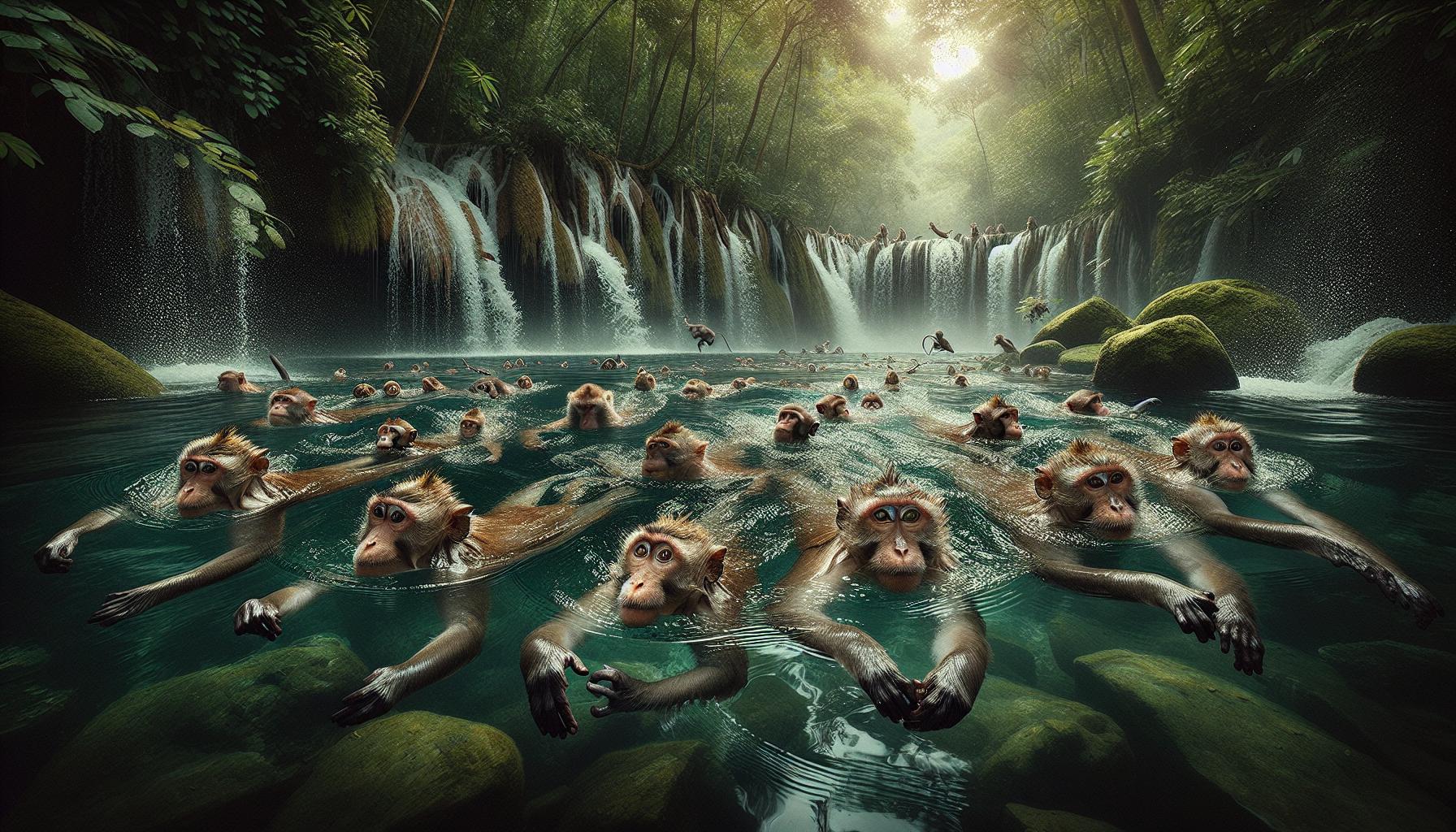 Famous Swimming Monkeys in the Wild