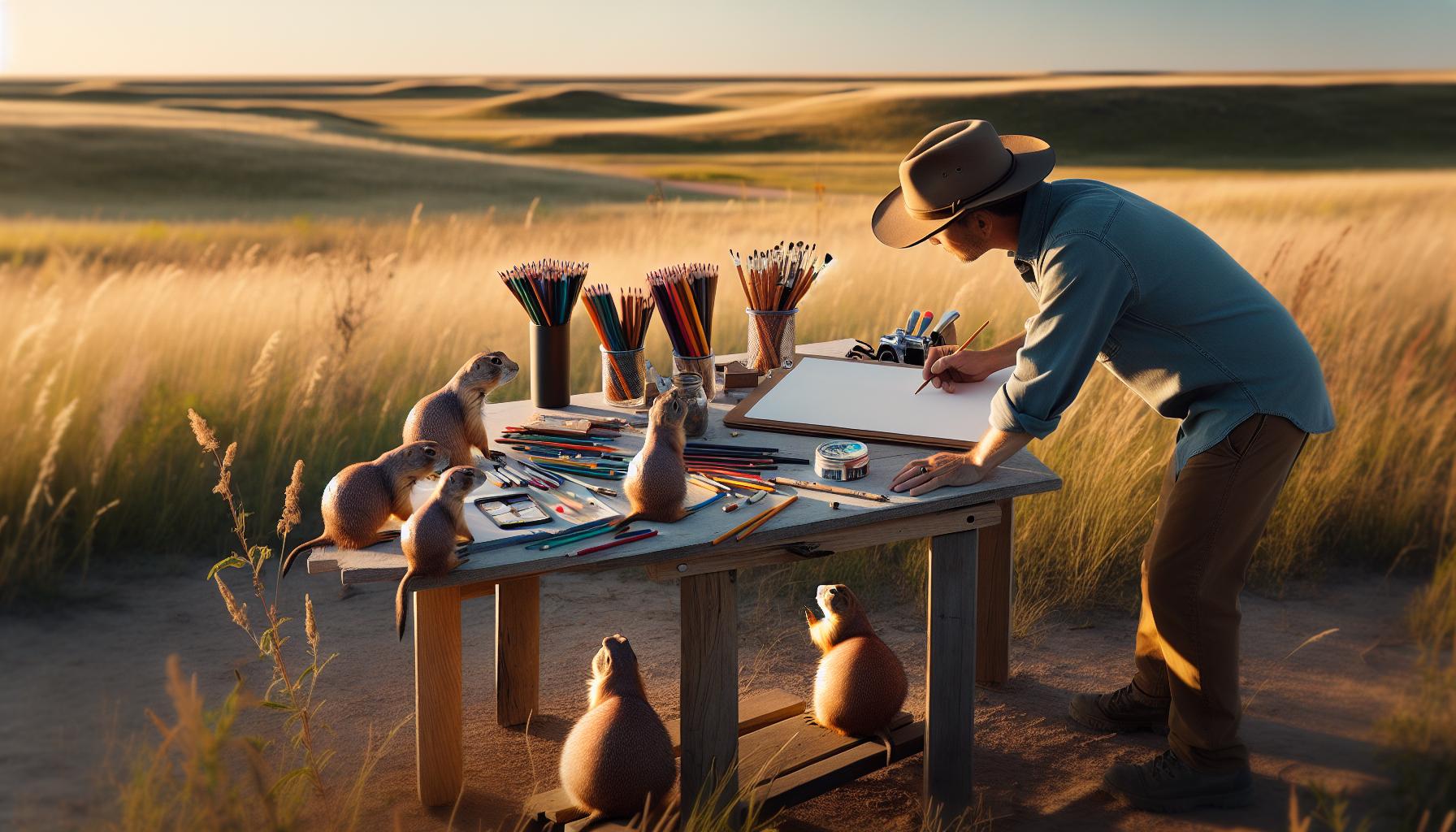 How to Gather Drawing Materials for Prairie Dogs