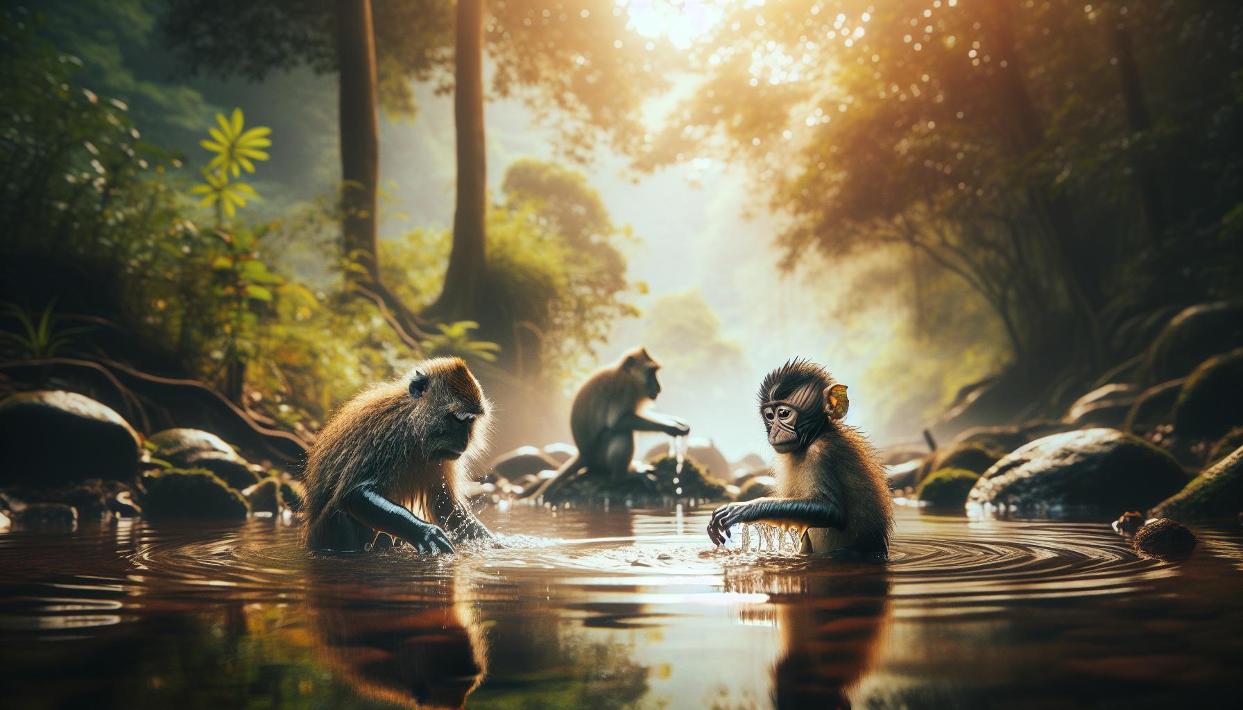 How Monkeys Use Water for Play and Survival