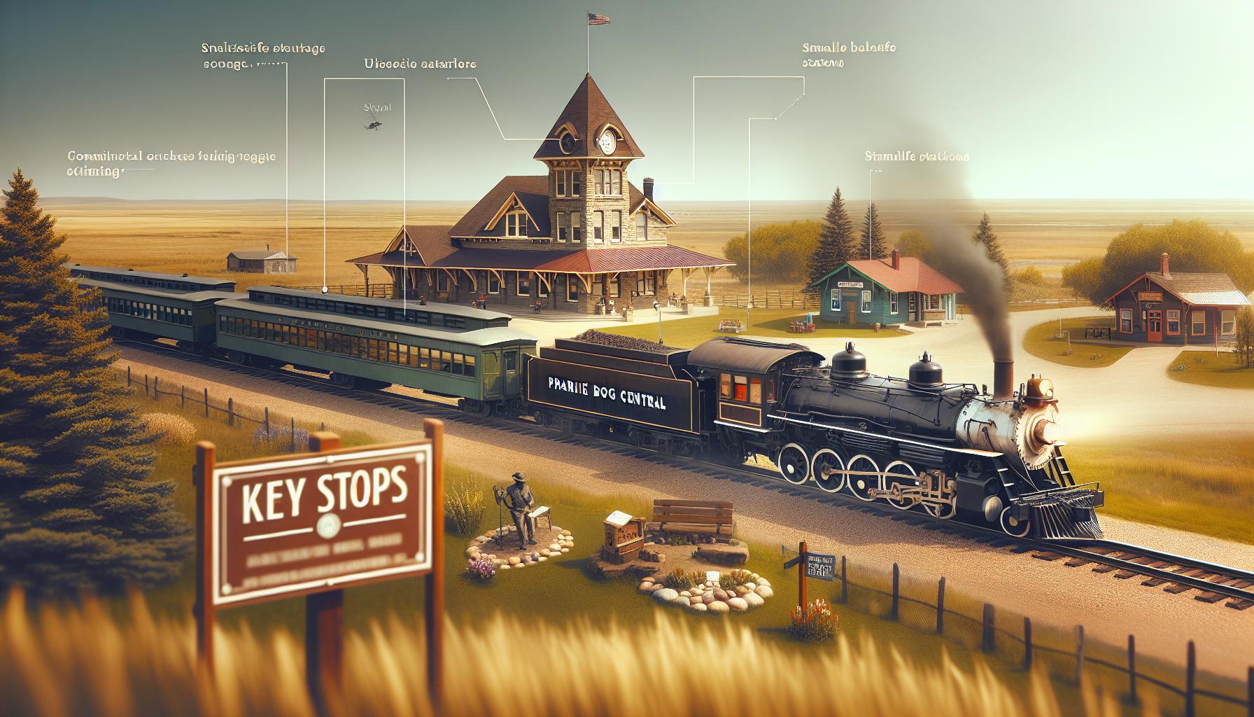 Key Stops Along the Prairie Dog Central Route